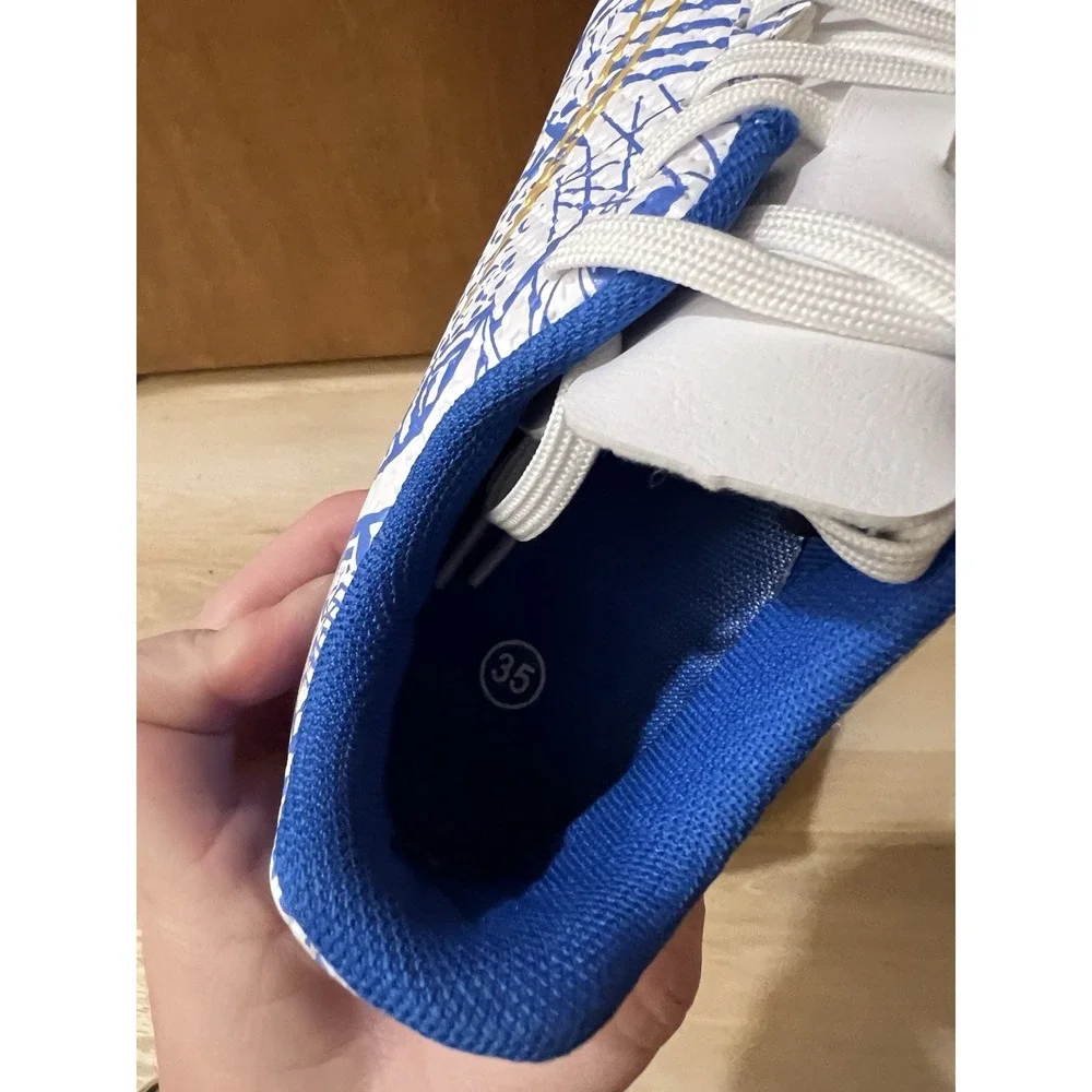 Unbranded Youth‎ Soccer Cleats Size EU 35 Kids 3.5 Approx. Blue White Gold New